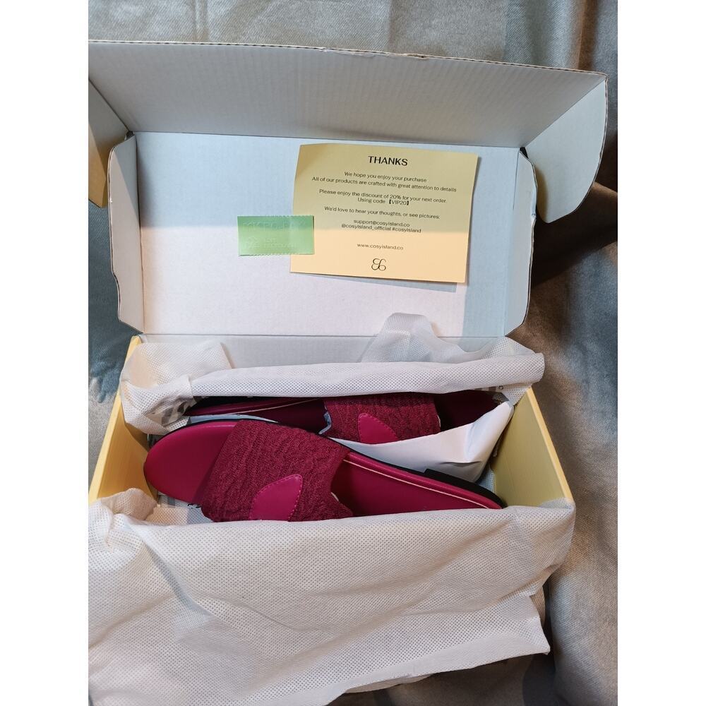 Cosy Island Hot Pink Slide Sandals 8 NIB Comfort Slip-On Summer Shoes - Picture 4 of 5